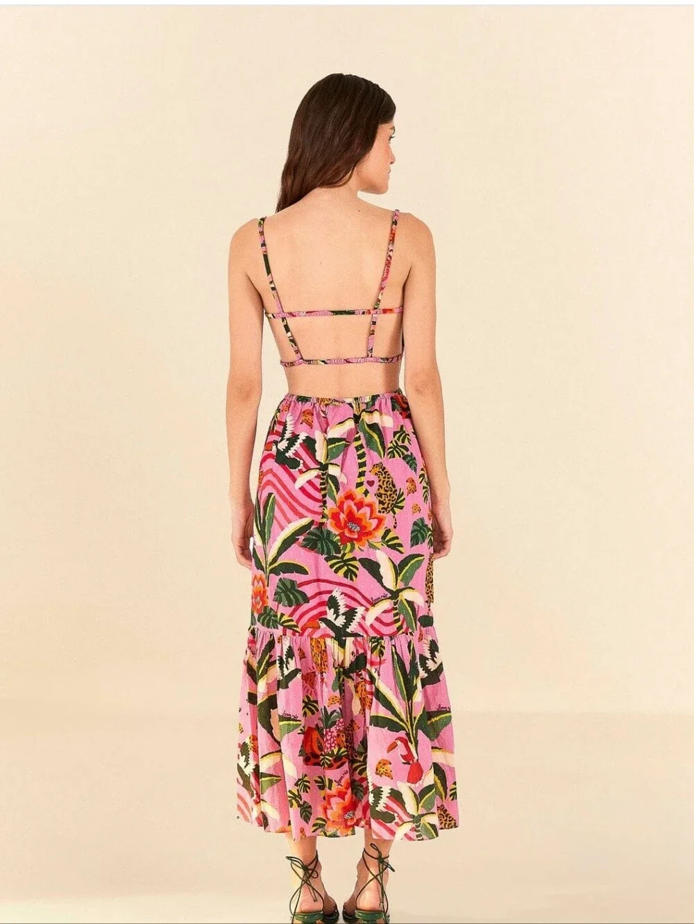 Farm Rio Pink Leopard Forest Mididress